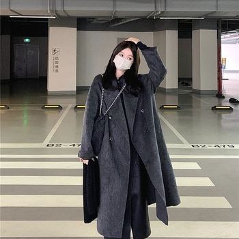 Női Chenille kabát spandex-szel, őszi 2025, rövid hossz 40–50 cm, 3/4 ujja, fél nyitott gallér