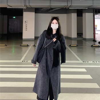 Női Chenille kabát spandex-szel, őszi 2025, rövid hossz 40–50 cm, 3/4 ujja, fél nyitott gallér