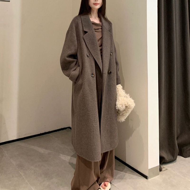 Női Chenille kabát spandex-szel, őszi 2025, rövid hossz 40–50 cm, 3/4 ujja, fél nyitott gallér