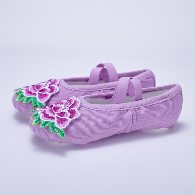 Tanečne cipele za nastupe, platneni gornji dio, kožna potplata, lagane, unisex, za odrasle