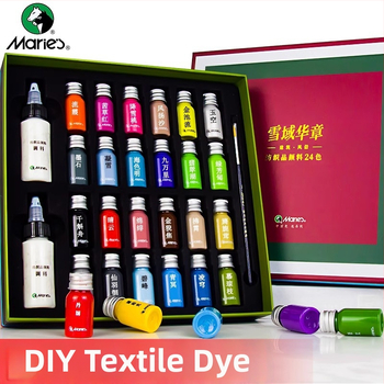 Комплект пигменти за текстилно боядисване – Marley, растителни пигменти, опакован в кутия, за акрилно боядисване върху текстил, производител Shanghai Marie's Art Supplies Co., Ltd.