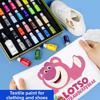 Комплект пигменти за текстилно боядисване – Marley, растителни пигменти, опакован в кутия, за акрилно боядисване върху текстил, производител Shanghai Marie's Art Supplies Co., Ltd.