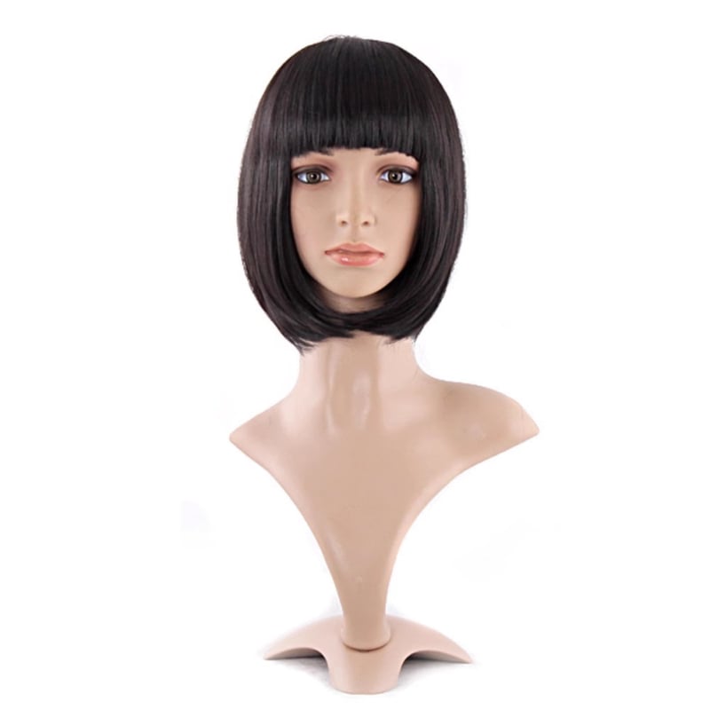 Carrie M741 Περούκα, κοντό ίσιο μαλλί, Qi φράντζες, θερμοανθεκτικά συνθετικά νήματα, αλλαγή χτενίσματος