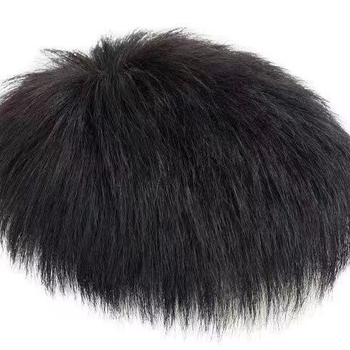 Muški komad perike za kronu — lagan, prozračan, kratka ljudska kosa, može se bojiti, pokriva sijedu kosu