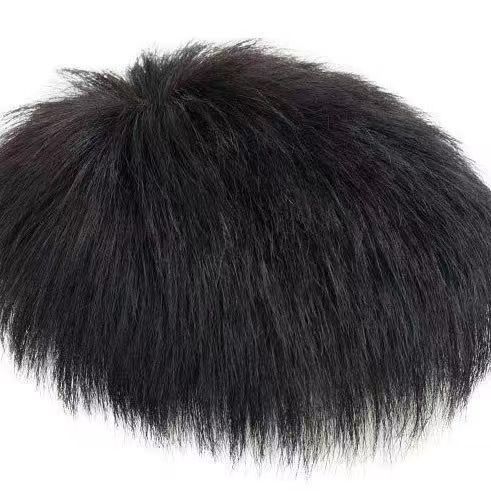 Muški komad perike za kronu — lagan, prozračan, kratka ljudska kosa, može se bojiti, pokriva sijedu kosu