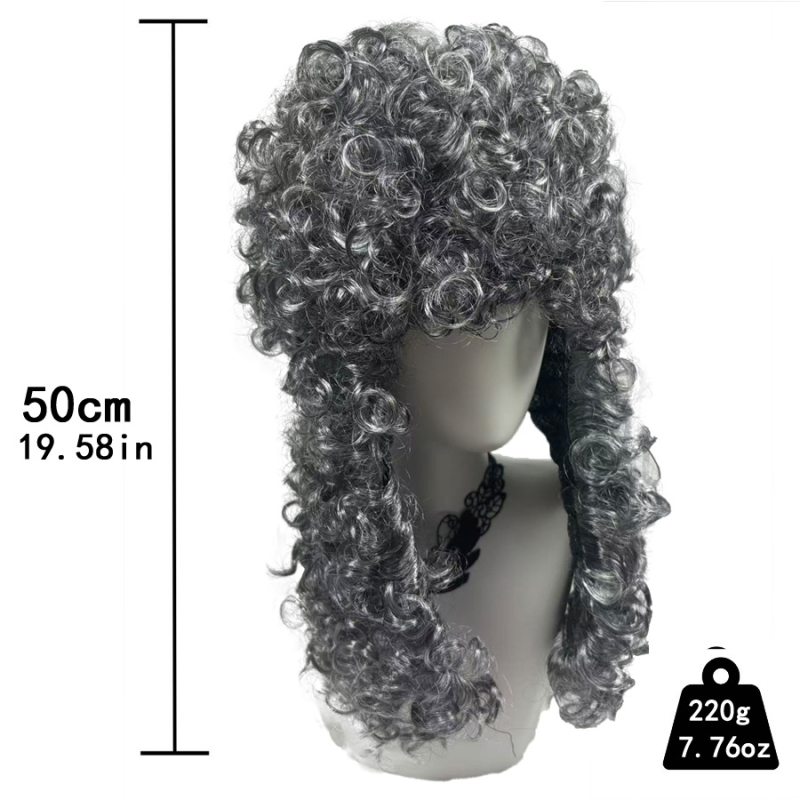 Cosplay paróka - középtávú-hosszú haj, teljesen kézzel szőtt, K Silk/P Silk anyag, szerepjáték stílus, göndör haj kontyban vagy laza