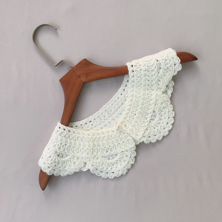 Korejskog stila pleteni dekorativni ovratnik s cvjetnim uzorkom, vunena podstava, šal-dodatak za jesen 2023