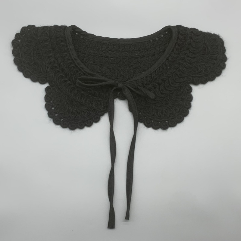 Korejskog stila pleteni dekorativni ovratnik s cvjetnim uzorkom, vunena podstava, šal-dodatak za jesen 2023