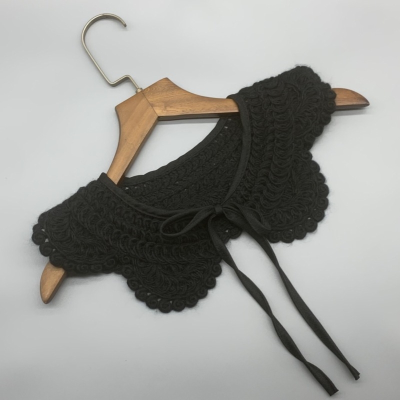 Korejskog stila pleteni dekorativni ovratnik s cvjetnim uzorkom, vunena podstava, šal-dodatak za jesen 2023