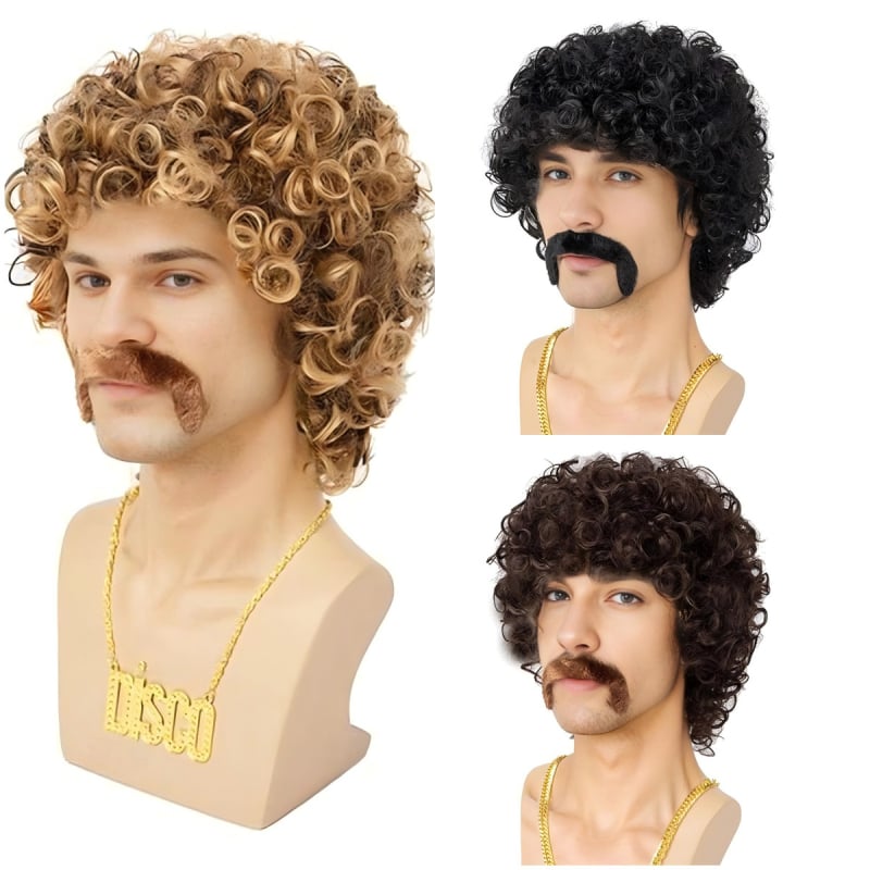 Muška perika – kratka kovrčava kosa, žica visoke temperature (Mehanizam; Može se obojiti)