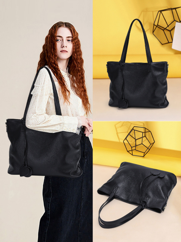 Női valódi bőrből készült tote táska, első réteg marhabőrből, vízszintes négyszög alakú, cipzáras zárás