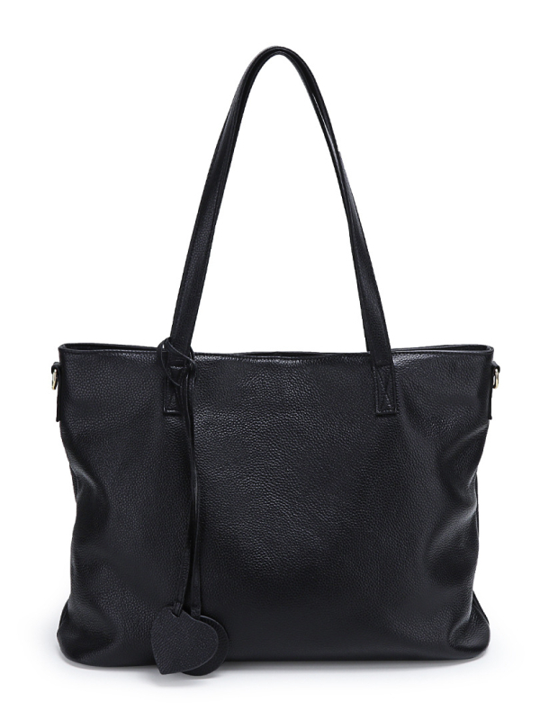 Női valódi bőrből készült tote táska, első réteg marhabőrből, vízszintes négyszög alakú, cipzáras zárás