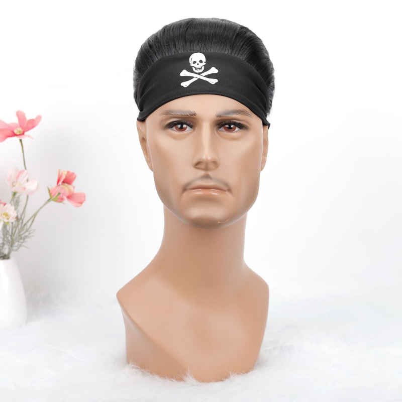 Meirui Férfi paróka fejkendő-stílusban, modell Mzjf801, hőálló huzal, mechanizmus