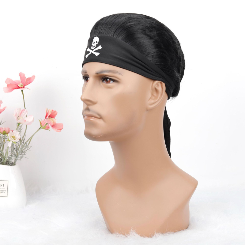 Meirui Férfi paróka fejkendő-stílusban, modell Mzjf801, hőálló huzal, mechanizmus