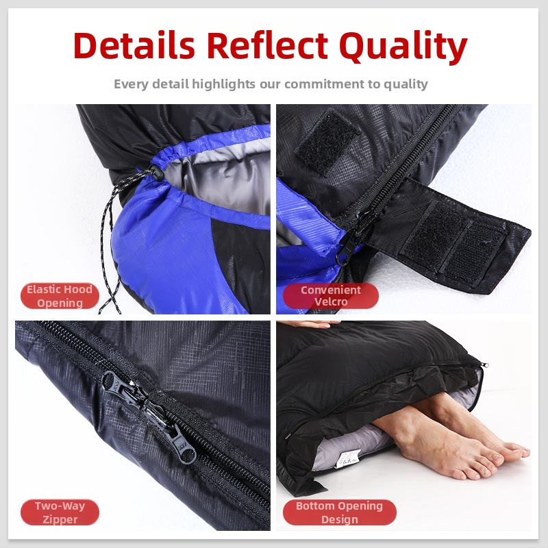 Υπνόσακος για κάμπινγκ, ενήλικες, σχήμα φακέλου, γέμισμα: down cotton, επένδυση ανθεκτική σε σχίσιμο με καρό μοτίβο, ύφασμα: Chunya Spinning, βάρος 2800 g