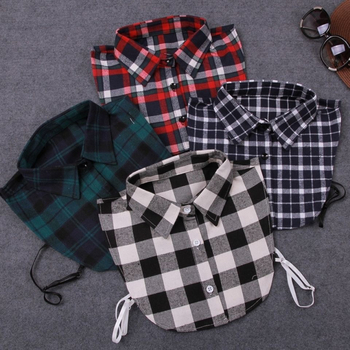 Pamut kockás dekoratív hamis gallér ingekhez – Szélesség 35, bélés pamut, Stílus Fashion Joker