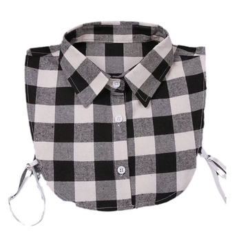 Pamut kockás dekoratív hamis gallér ingekhez – Szélesség 35, bélés pamut, Stílus Fashion Joker