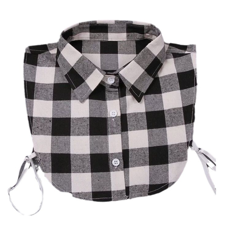 Pamut kockás dekoratív hamis gallér ingekhez – Szélesség 35, bélés pamut, Stílus Fashion Joker