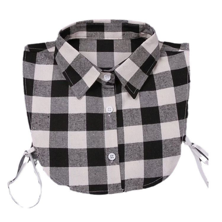 Pamut kockás dekoratív hamis gallér ingekhez – Szélesség 35, bélés pamut, Stílus Fashion Joker