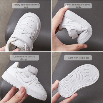 Pantofi sport unisex pentru copii 12–36 luni, partea superioară din piele Ultrafilm, închidere Velcro, respirabili și anti-derapare
