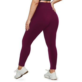 Plus-size joga legice za fitness – visoki pojas, prozračna Milk Silk tkanina, mješavina poliestera i spandexa 80–90% / <30% spandexa, dužina do gležnja, uski kroj