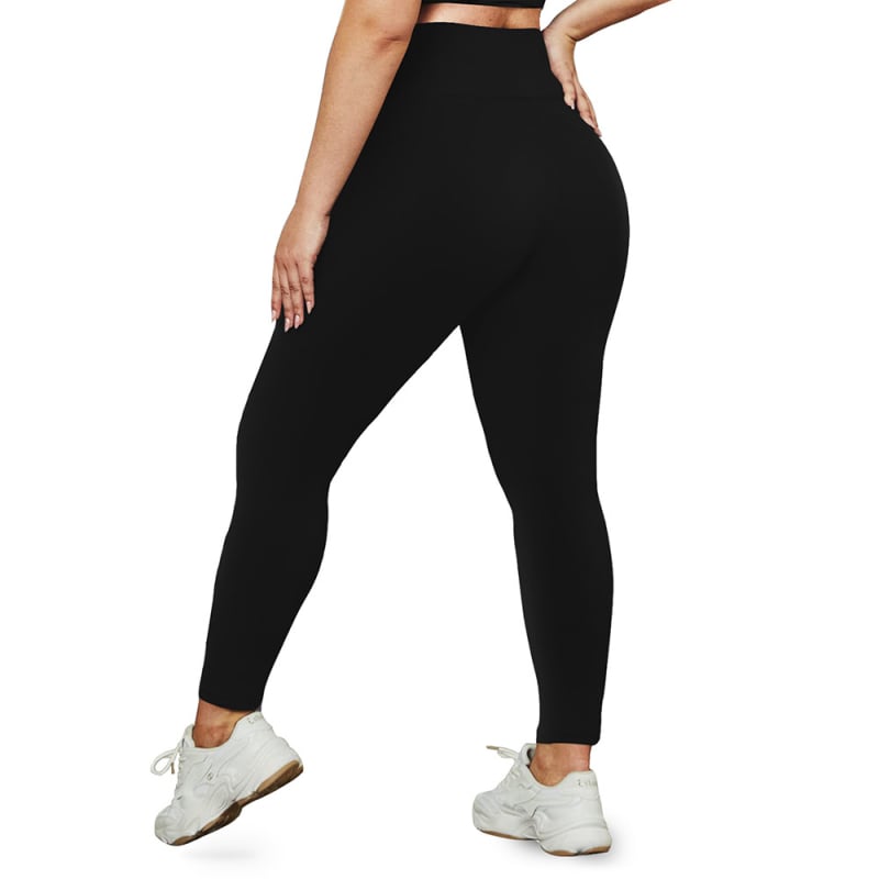 Plus-size joga legice za fitness – visoki pojas, prozračna Milk Silk tkanina, mješavina poliestera i spandexa 80–90% / <30% spandexa, dužina do gležnja, uski kroj