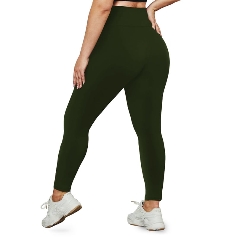 Plus-size joga legice za fitness – visoki pojas, prozračna Milk Silk tkanina, mješavina poliestera i spandexa 80–90% / <30% spandexa, dužina do gležnja, uski kroj