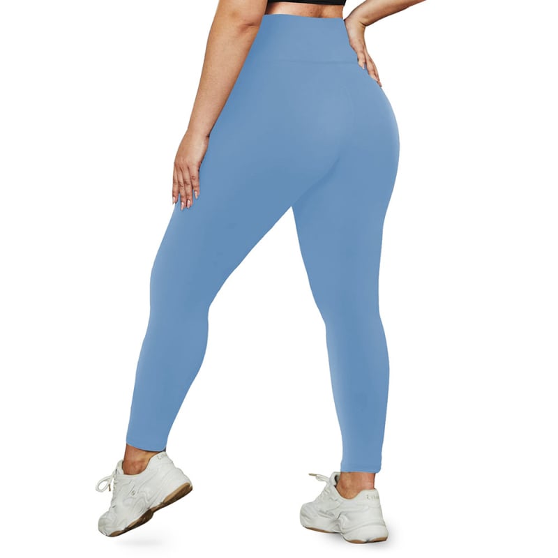 Plus-size joga legice za fitness – visoki pojas, prozračna Milk Silk tkanina, mješavina poliestera i spandexa 80–90% / <30% spandexa, dužina do gležnja, uski kroj