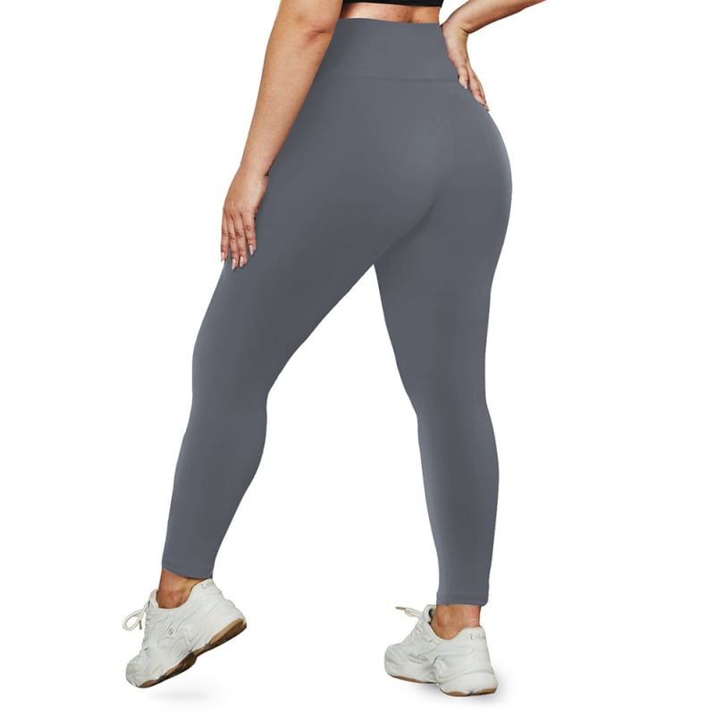 Plus-size joga legice za fitness – visoki pojas, prozračna Milk Silk tkanina, mješavina poliestera i spandexa 80–90% / <30% spandexa, dužina do gležnja, uski kroj