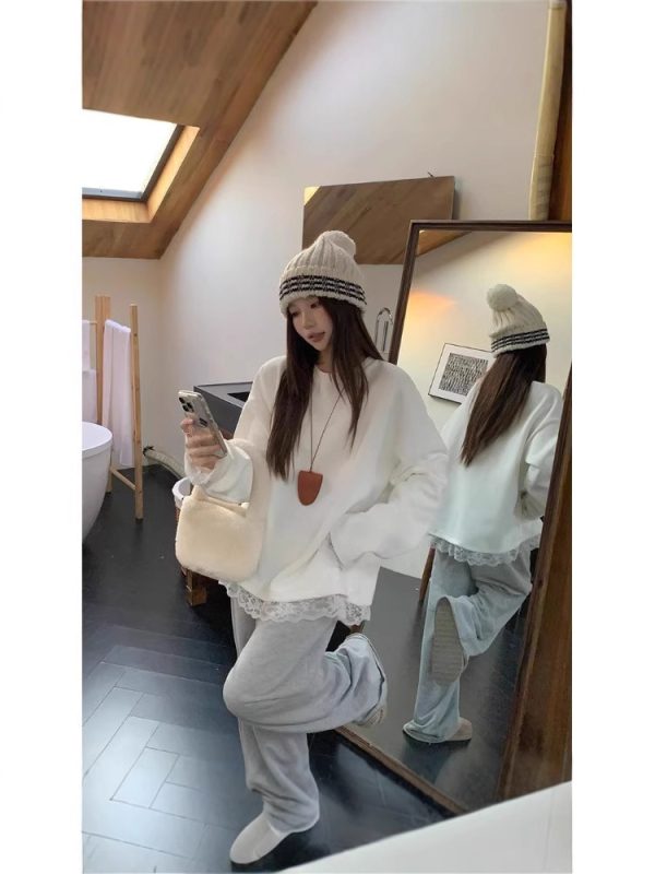 Ženska majica s V-izrezom, dugi rukavi, slobodan kroj, poliester 70–80%, obična duljina 50–65 cm