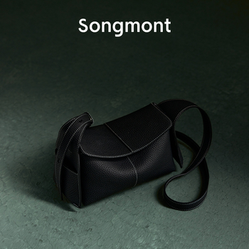 Crossbody Hobo torba od prave kože, horizontalni kvadratni oblik, zatvarač, laminirani unutarnji džep, jednostruka naramenica, unisex svakodnevna uporaba, jesen 2024.