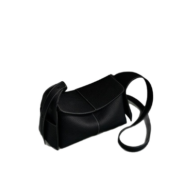 Crossbody Hobo torba od prave kože, horizontalni kvadratni oblik, zatvarač, laminirani unutarnji džep, jednostruka naramenica, unisex svakodnevna uporaba, jesen 2024.