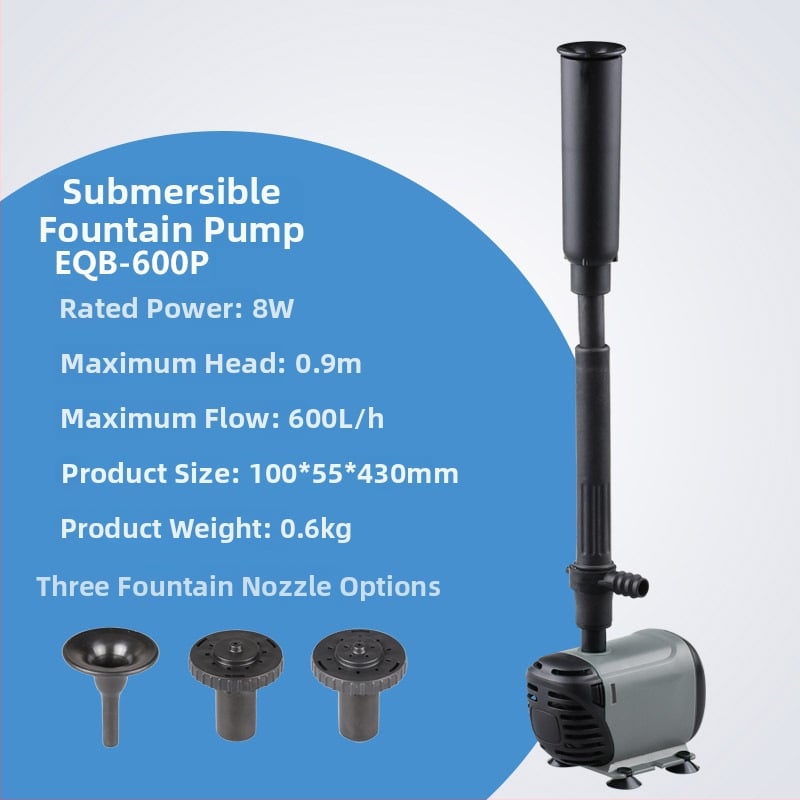 Подводна помпа за езерен фонтан, модел EQB, пластмаса, хоризонтална