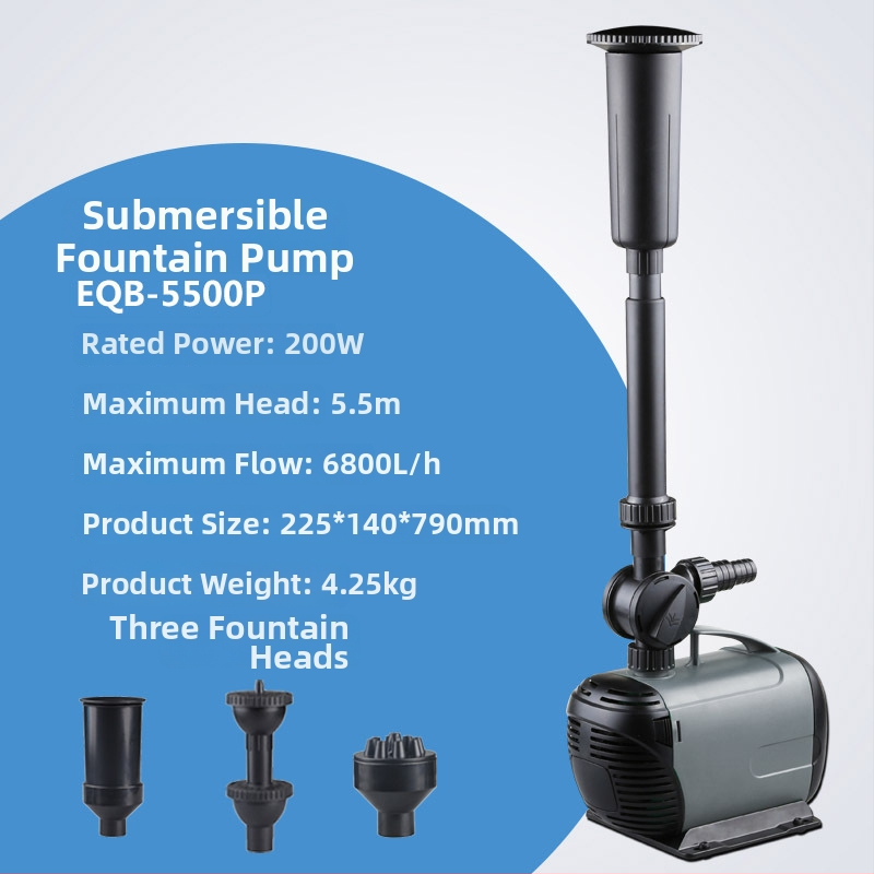 Подводна помпа за езерен фонтан, модел EQB, пластмаса, хоризонтална