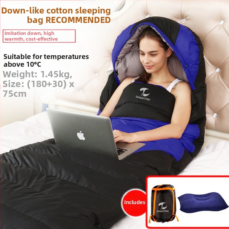 Υπνόσακος με τύπο φακέλου, γέμισμα από πούπουλο-βαμβάκι, επένδυση 210T pongee, ύφασμα 210T ripstop καρό