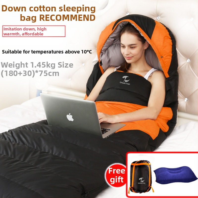 Υπνόσακος με τύπο φακέλου, γέμισμα από πούπουλο-βαμβάκι, επένδυση 210T pongee, ύφασμα 210T ripstop καρό