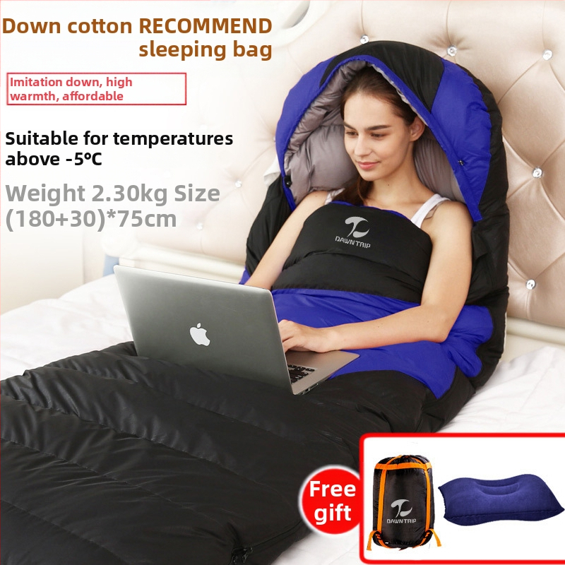 Υπνόσακος με τύπο φακέλου, γέμισμα από πούπουλο-βαμβάκι, επένδυση 210T pongee, ύφασμα 210T ripstop καρό