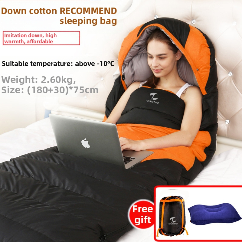 Υπνόσακος με τύπο φακέλου, γέμισμα από πούπουλο-βαμβάκι, επένδυση 210T pongee, ύφασμα 210T ripstop καρό