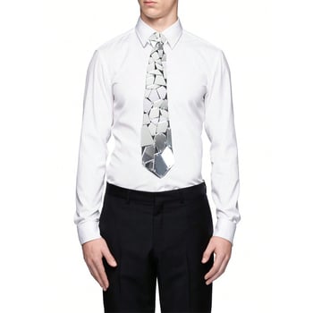Geometrijska kravata s kristalima i metalnim sjajem, strijelni čvor, unisex casual stil, cvjetni motiv, zimska 2024 kolekcija
