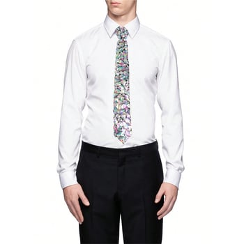 Geometrijska kravata s kristalima i metalnim sjajem, strijelni čvor, unisex casual stil, cvjetni motiv, zimska 2024 kolekcija