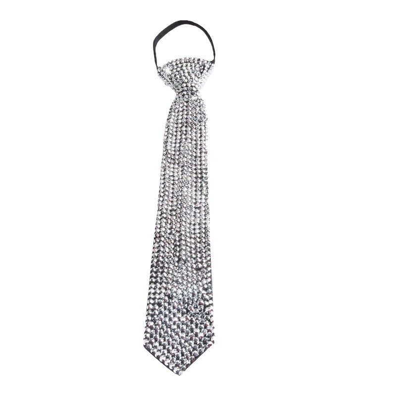 Geometrijska kravata s kristalima i metalnim sjajem, strijelni čvor, unisex casual stil, cvjetni motiv, zimska 2024 kolekcija