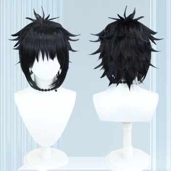 Cosplay paróka Sasuke-stílusú, rövid haj, modell D60K, hőálló szintetikus szál, elfedi az őszülést és növeli a volumenet, nem festhető és nem permelhető