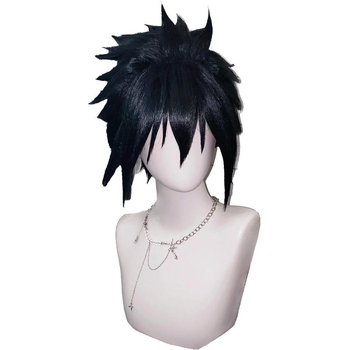 Cosplay paróka Sasuke-stílusú, rövid haj, modell D60K, hőálló szintetikus szál, elfedi az őszülést és növeli a volumenet, nem festhető és nem permelhető