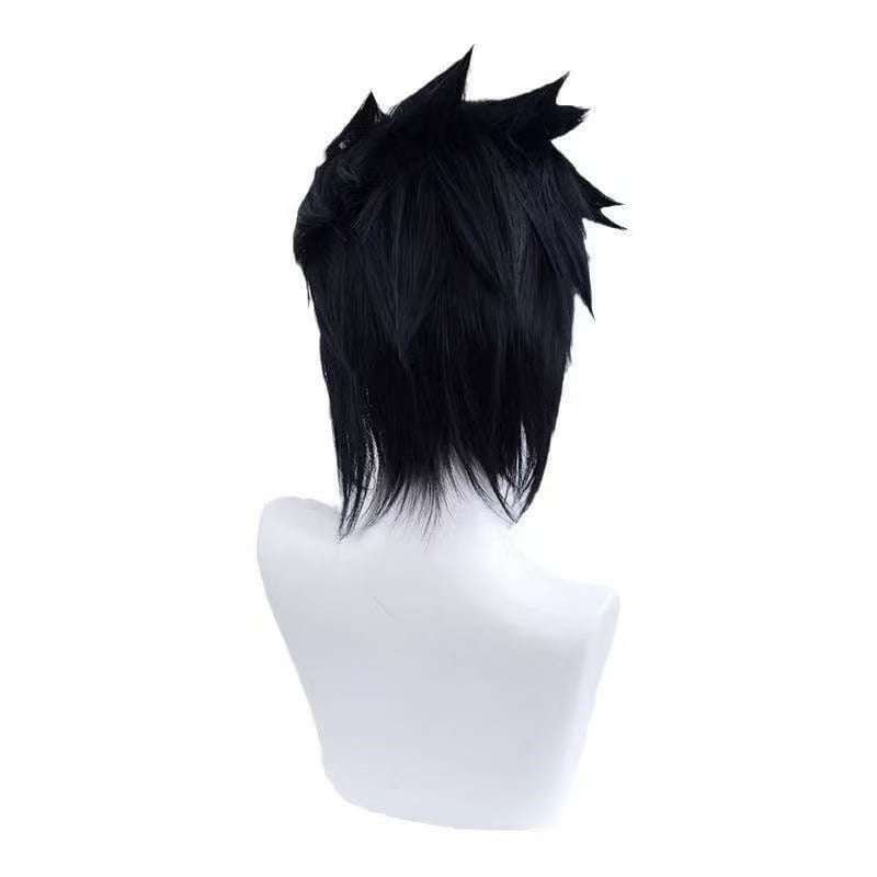 Cosplay paróka Sasuke-stílusú, rövid haj, modell D60K, hőálló szintetikus szál, elfedi az őszülést és növeli a volumenet, nem festhető és nem permelhető