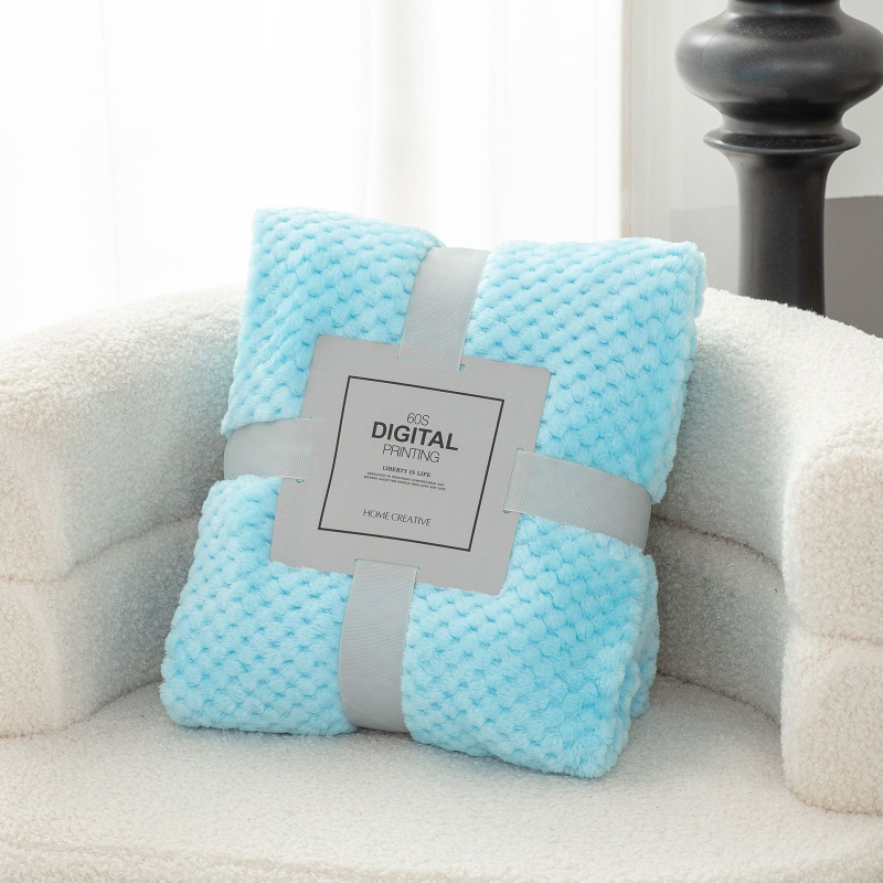 Ming Kou flanel deka, poliesterska, jednobojna, sve sezone, moderni minimalizam