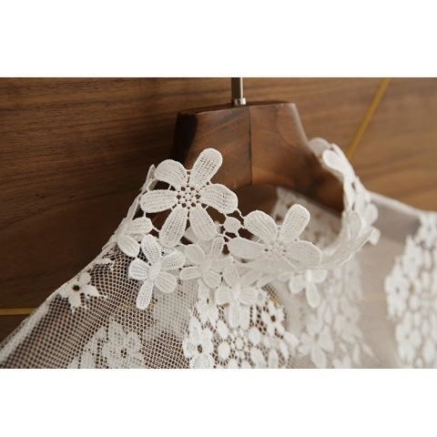 Čipkasta osnavna bluza za žene, prince stil, polu-visoka ovratnica, izvezeno, mrežna podstava, Chenille tkanina, 90–95% spandex
