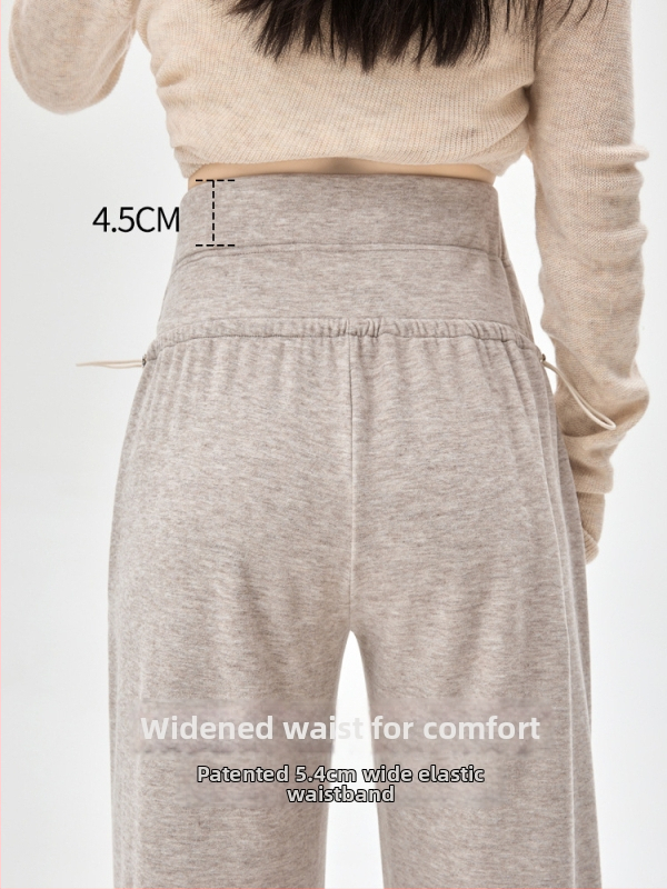 Панталони за бременни - широк крак, ниска талия, подпора за корема, памучно-смесена материя, за всички сезони