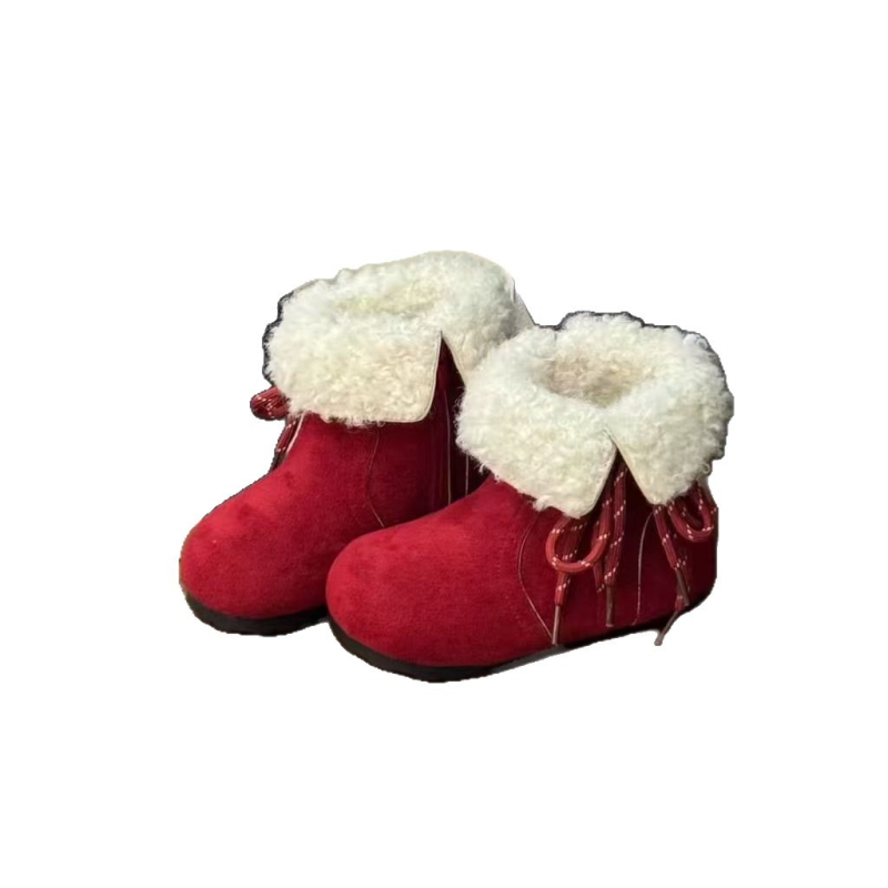 Dječje modne čizme – Velvet gornji dio, Shearling ulošak, gumeni potplat, toplo zimsko, bočni zatvarač