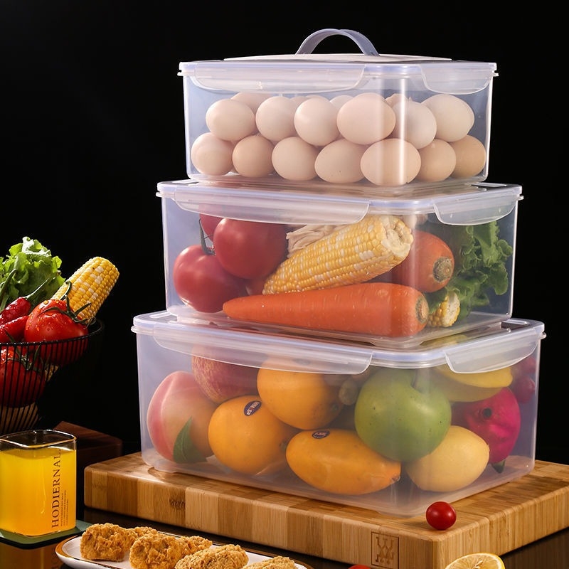 Plastična kutija za obrok s poklopcem, četvrtasti oblik, pogodna za mikrovalnu, kapacitet 0,8–5 L