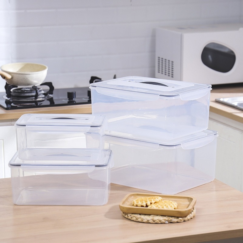 Plastična kutija za obrok s poklopcem, četvrtasti oblik, pogodna za mikrovalnu, kapacitet 0,8–5 L